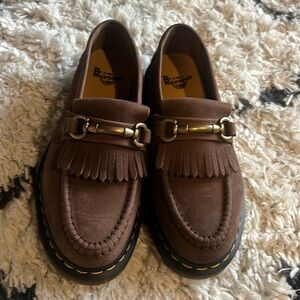 Dr. Martens Brown Suede Loafers with Metal Detail